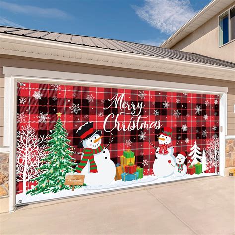 Amazon.com: Buryeah 6 x 13 ft Christmas Banner Garage Door Decorations ...