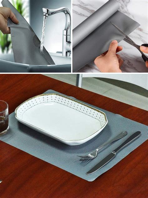 Buy | Textured Grey Skid Resistant Shelf Liner | Tied Ribbons