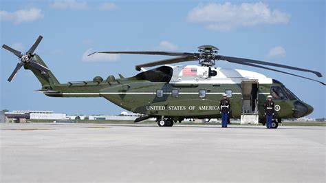 The presidential helicopter, known as Marine One when the president is aboard