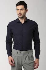 Buy Men Navy Super Slim Fit Half Sleeves Formal Shirt Online - 359554 ...