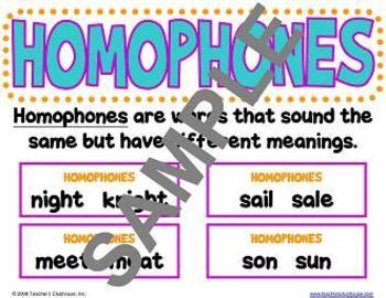 Multiple Meaning Words & Homophones Unit from Teacher's Clubhouse