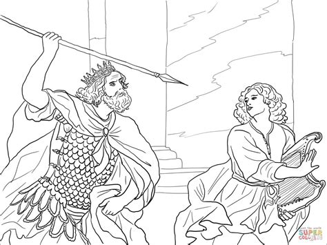 David And Saul Bible Coloring Pages