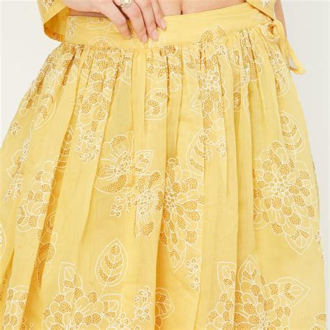 Buy Women Printed Skirt Set with Shrug Online at just Rs. 1899.0 ...