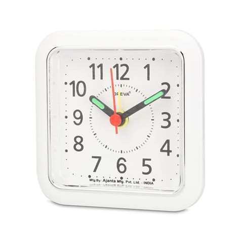 Buy OREVA Bip Alarm Table Clock (White Color 8.9 cm x 3.7 cm x 8.9 cm ...