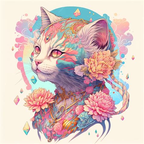 Premium Photo | Watercolor cat drawing