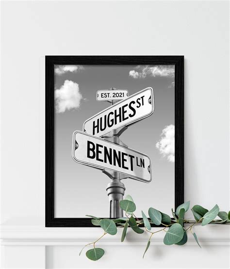 Framed Street Sign Wedding Gift for Couple With Names, Personalized ...