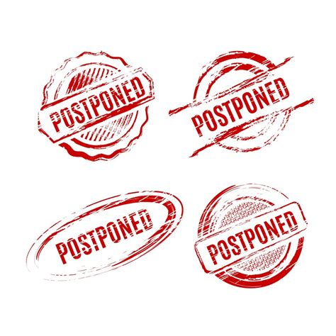Postponed red stamp design | Free Vector