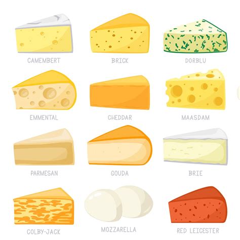 Different Types Cheese List 的图像结果