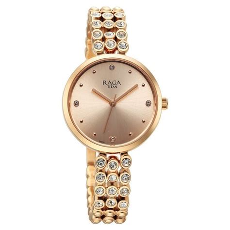 Buy Online Titan Raga Showstopper Quartz Analog Rose Gold Dial Metal ...