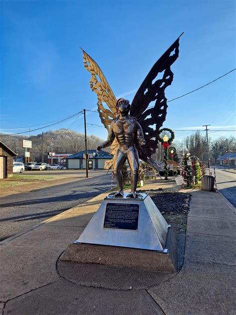 The mothman statue in Point pleasant, West Virginia : r/pics