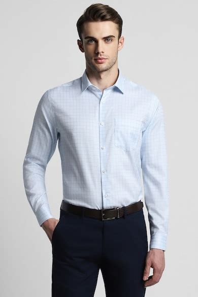 Buy Men Blue Regular Fit Full Sleeves Formal Shirt Online - 929105 ...