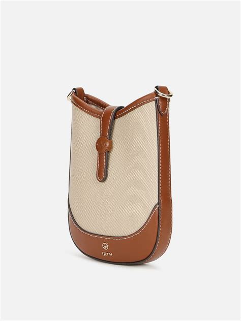 Briar Twines Beige Mobile Sling Bag by IRTH | House of Titan