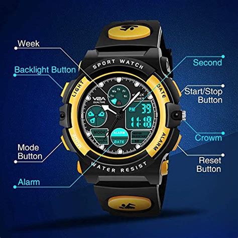 Buy V2A Digital Boy's Watch (White Dial Yellow Colored Strap) at Amazon.in