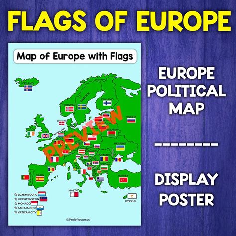Map of Europe Political Map of Europe Flags of the Countries of Europe European Flags Geography ...