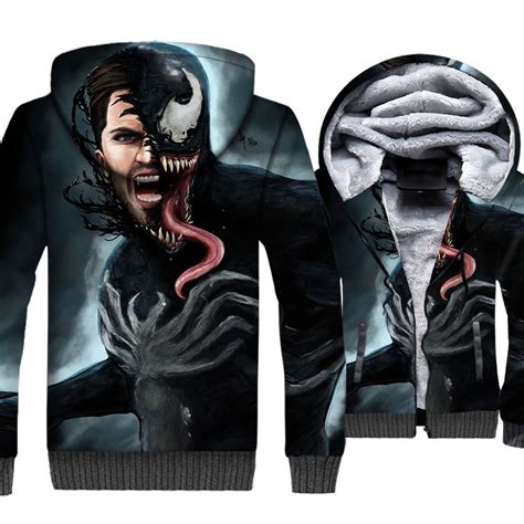 Venom Jackets - Venom Series Eddie Venom Super Cool 3D Fleece Jacket - Anime Hoodie Shop