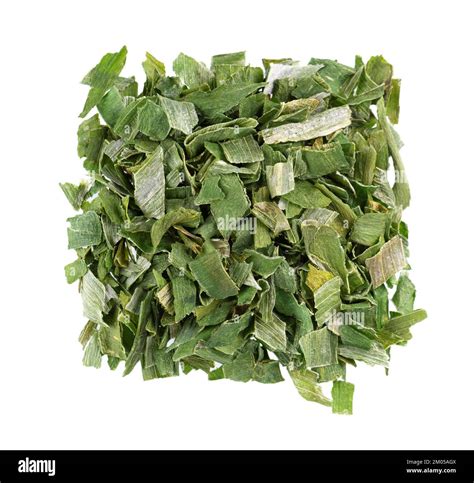 Dry chopped spring onion isolated on white background. Chopped dried ...