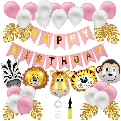 Buy Birthday Decorations Supplies for Girls, Jungle Theme Party ...