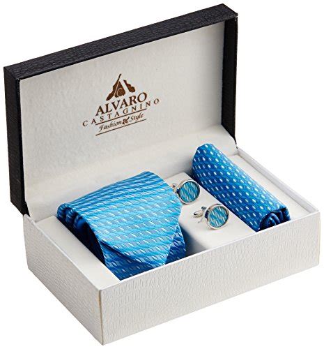 Alvaro castagnino Men's Tie Set (TCH-BW-N063_Light Blue_Onesize ...