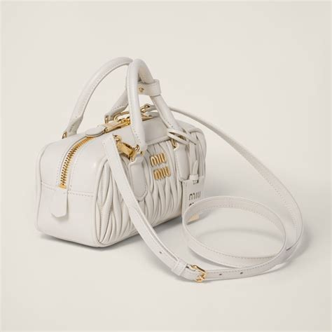 White Arcadie Matelassé Nappa Leather Bag | Miu Miu