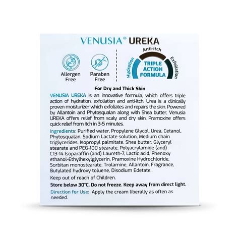 Venusia Ureka Exfoliating & Anti-itch Moisturizing Cream with Urea and – ClickOnCare