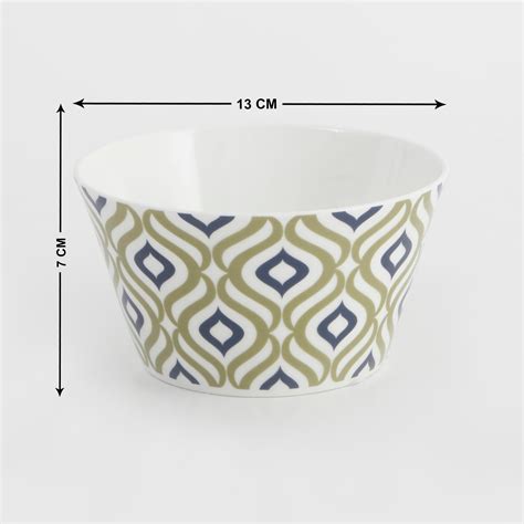 Buy Mandarin Botanica Set of 3 Bone China Printed Serving Bowls - 470ml ...