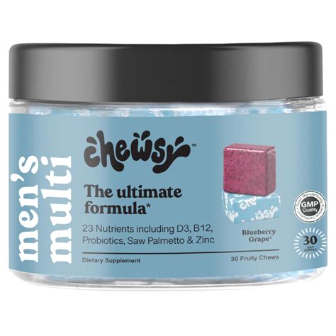 Buy CHEWSY Men's Multi Chews, Immune & Energy Support, A, B12, C, D3, E ...