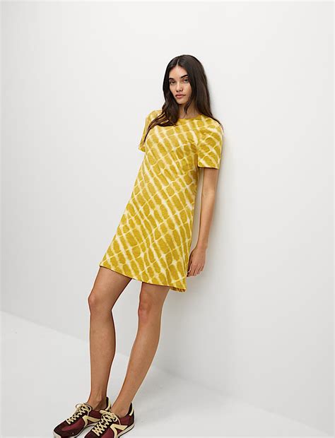 Buy Pure Cotton Printed Mini T-Shirt Dress at Marks & Spencer