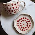 Buy WEAVING HOMES Handcrafted Ceramic Heart Mug & All Heart Dessert ...