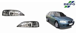DEPO 32488 Crystal Headlight Assembly for Honda City 2002 (Set of 2 ...