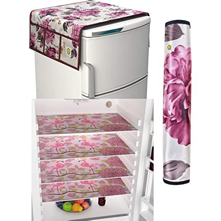 Yellow Weaves Combo Fridge Top Cover,2 Fridge Handle Covers 4 Fridge ...