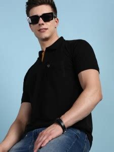 LUX cozi Solid Men Polo Neck Black T-Shirt - Buy LUX cozi Solid Men ...