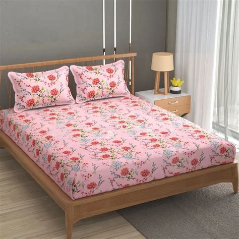 Bunkin Premium King Size Fitted Elastic Bedsheet With Two Pillow Covers ...