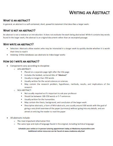 Image result for Descriptive Abstract Examples