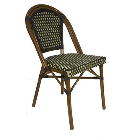 Paris Aluminium Ratten Outdoor Parisian Bitro Cafe Chair Brown Cream