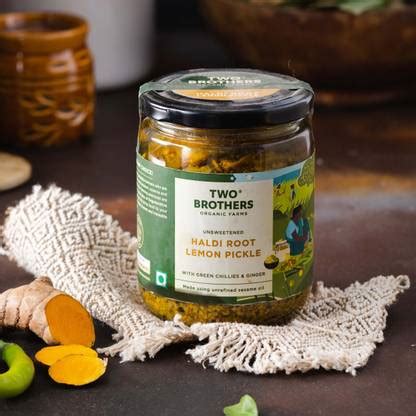Two Brothers Organic Farms Haldi Root Lemon Pickle 250GM Lemon Pickle ...