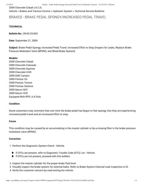 Brake Pedal Travels Little Less Than Halfway Before It Seems Like ...