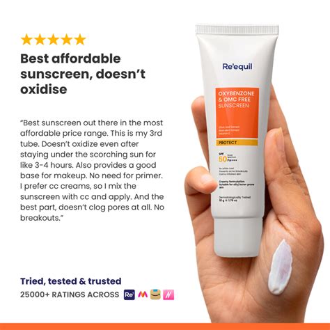 Buy Re'equil Oxybenzone Free Sunscreen SPF 50 for Oily Skin