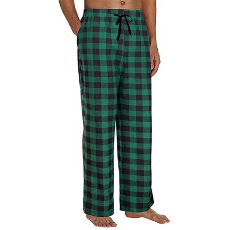 NIEWTR Men's Pajama Pants Cotton Flannel Plaid Lounge Fleece Warm ...
