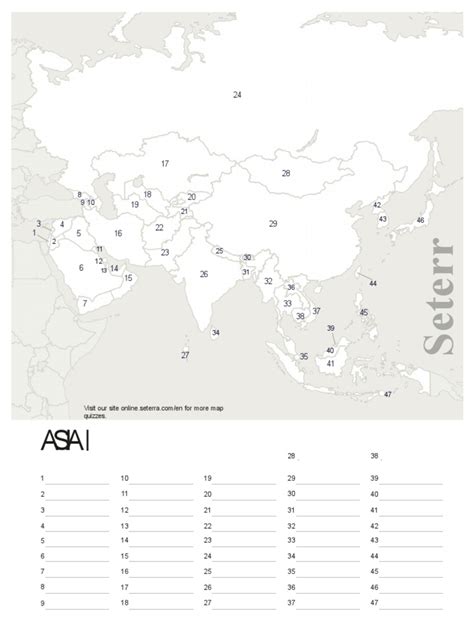 Asia Countries Quiz | PDF