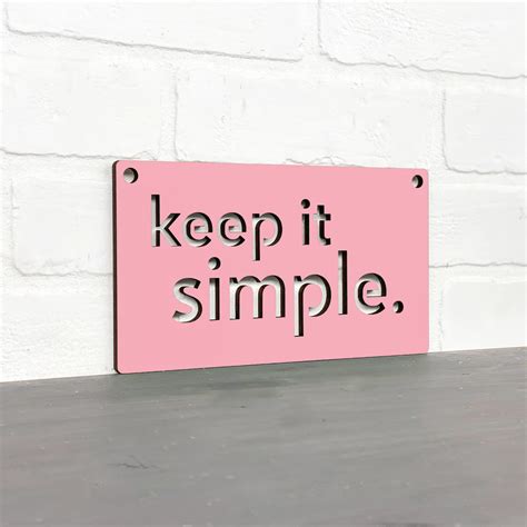 Keep It Simple Carved Wood Wall Art Inspirational Health and - Etsy