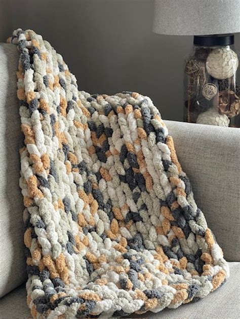 Chunky Knit Blanket, Chunky Yarn Blanket, Multi Color Yarn Blanket - Etsy