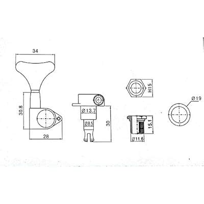 Guyker Guitar Bass Tuners (2R + 2L) - 1:17 Ratio | Ubuy India