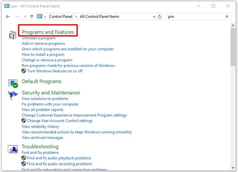 Image result for Programs and Features Uninstall