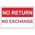 VVWV No Return No Exchange Sign Sticker