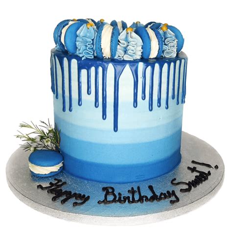 Order Birthday Blue Drip Cake | Yummycake