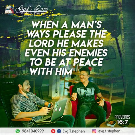 Proverbs 16:7 :: God's Love Ministries - Today's Promise