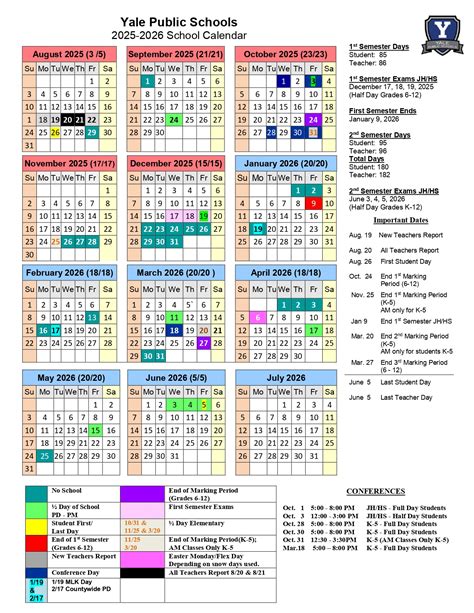 Yale Public Schools mi Calendar 25-26 Revised [pdf] - EduCounty