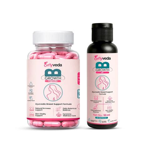 Buy Breast Growth Combo Capsules & Oil for Firmness and Shape – Girlyveda