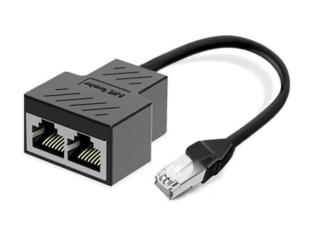 RJ45 Network 1 to 2 Port Ethernet Adapter Splitter, AKwor RJ45 1 Male ...
