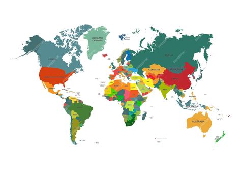 World map with country names | Premium Vector